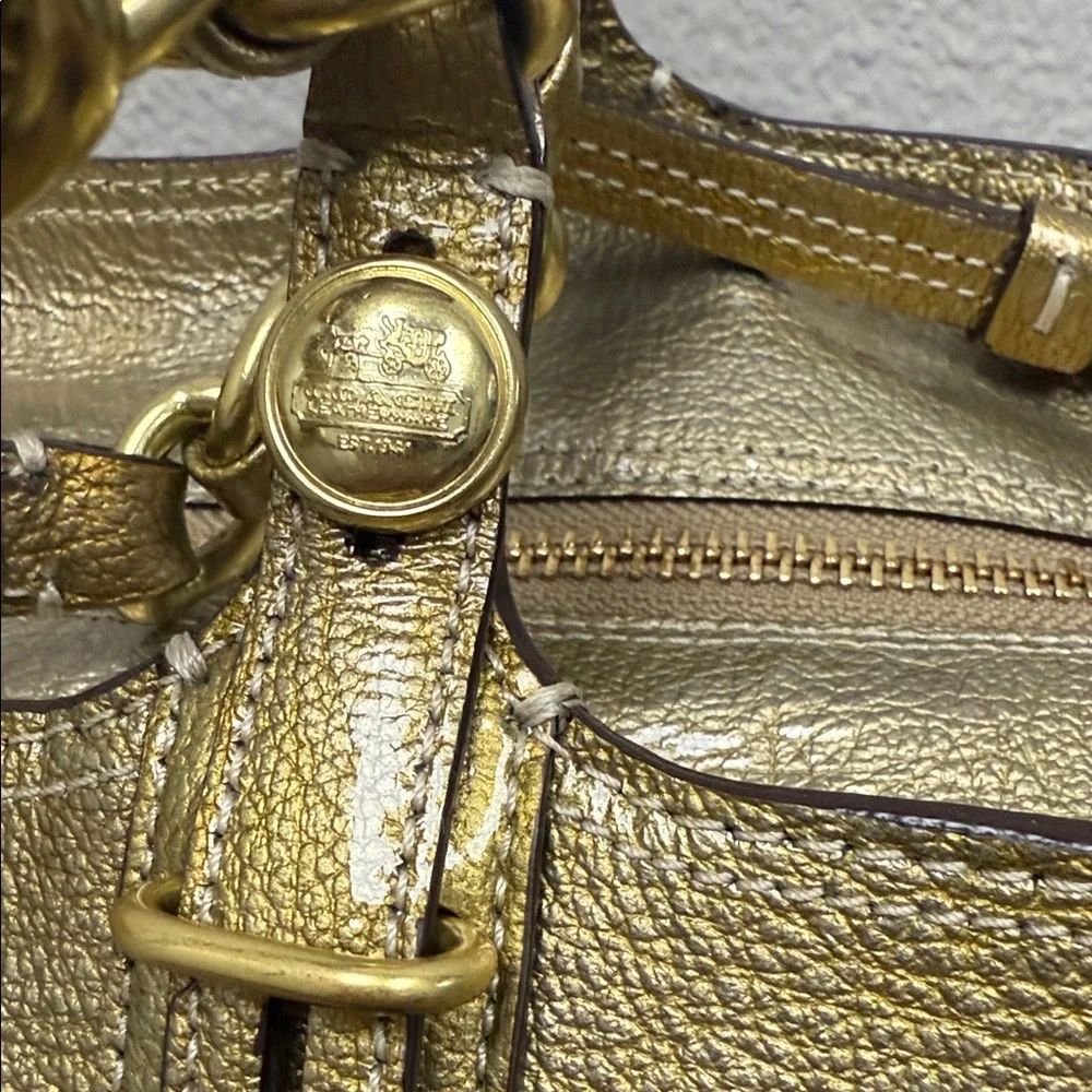 Coach Metallic Gold/Silver Tote Bag- EUC